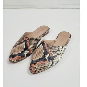 Madewell The Remi Mule in Snake Embossed Leather, sz 8